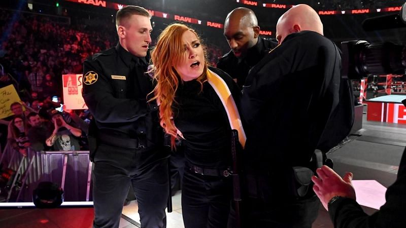 Becky Lynch was 'arrested' on RAW last night
